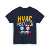 HVAC Installer Tech Technician T-Shirt - Navy