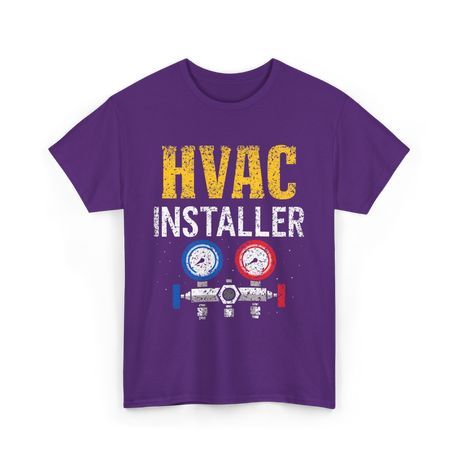 HVAC Installer Tech Technician T-Shirt - Purple