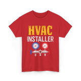 HVAC Installer Tech Technician T-Shirt - Red