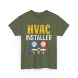 HVAC Installer Tech Technician T-Shirt - Military Green