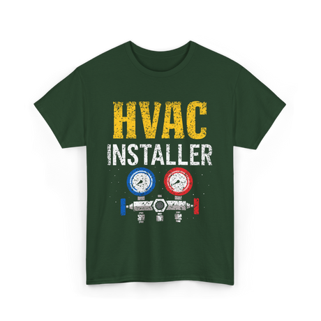 HVAC Installer Tech Technician T-Shirt - Forest Green