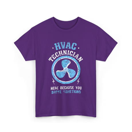 HVAC Technician Here HVAC Tech T-Shirt - Purple