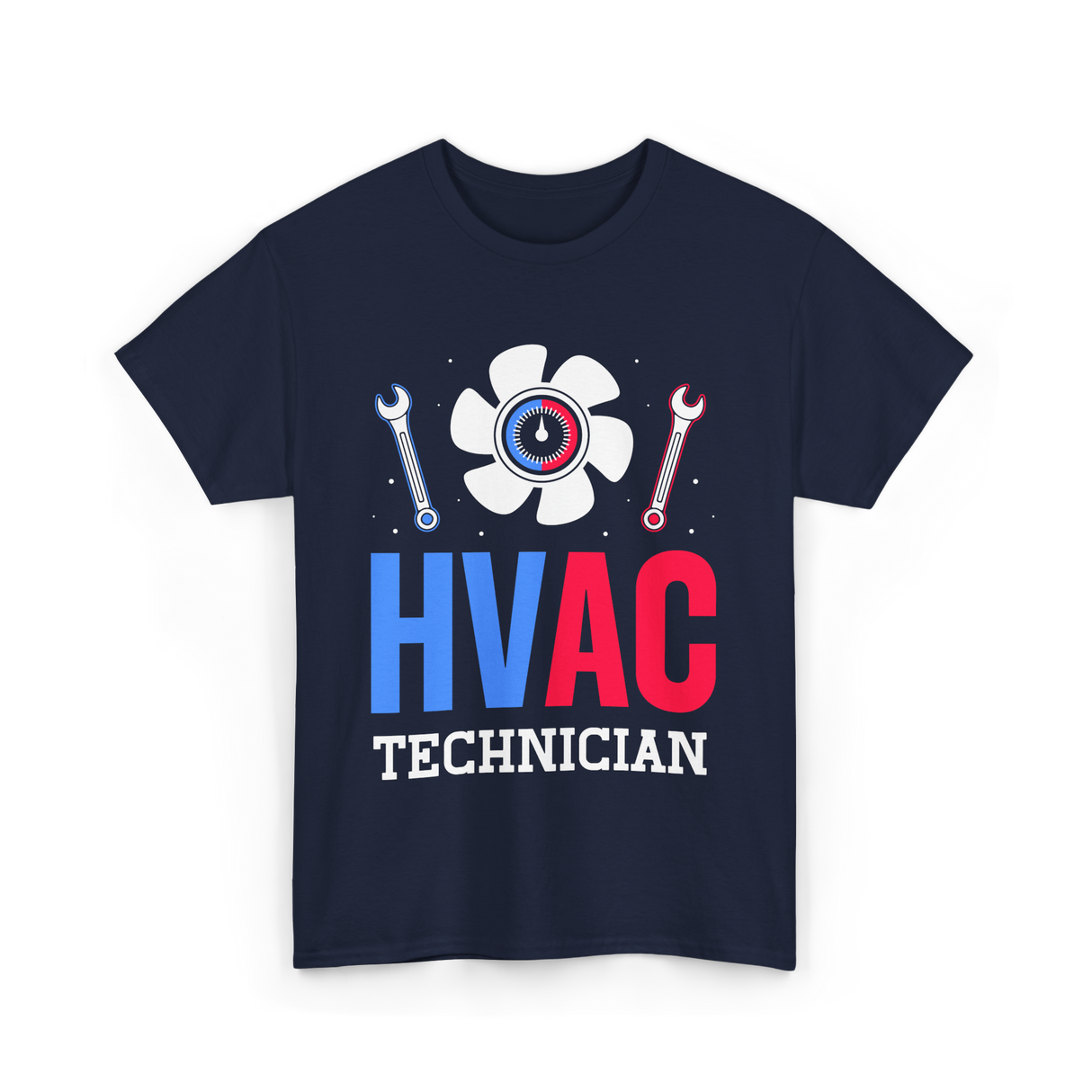 HVAC Technician HVAC Expert T-Shirt - Navy