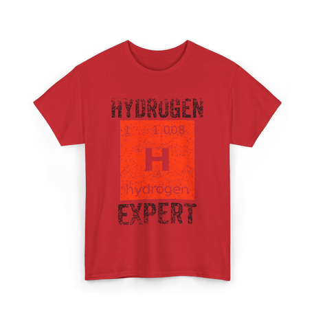 Hydrogen H Element Chemistry T-Shirt - Red