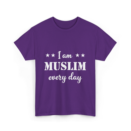 I Am Muslim Every Day Islamic T-Shirt - Purple