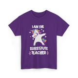 I Am The Substitute Teacher Unicorn T-Shirt - Purple