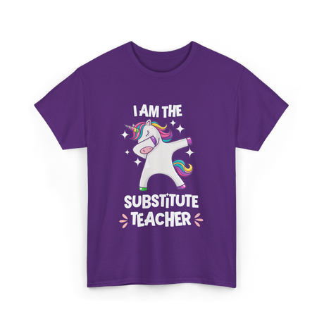 I Am The Substitute Teacher Unicorn T-Shirt - Purple