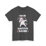 I Am The Substitute Teacher Unicorn T-Shirt - Dark Heather