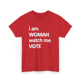 I Am Woman Vote 2024 T-Shirt - Red