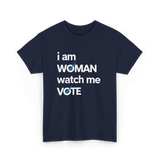 I Am Woman Vote 2024 T-Shirt - Navy