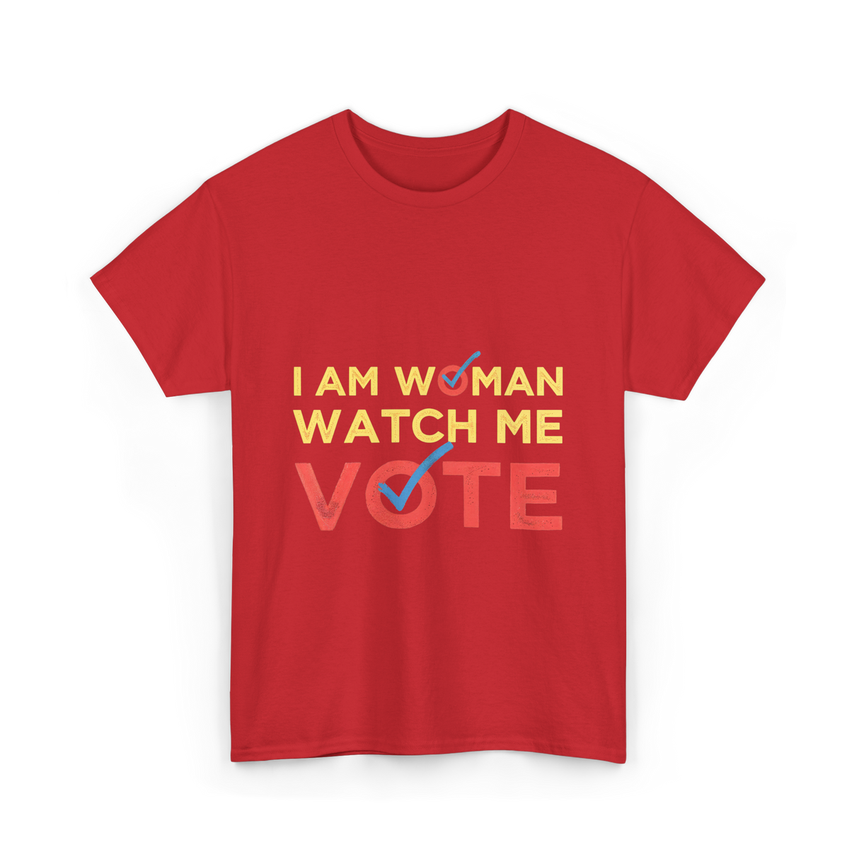 I Am Woman Watch Me Vote Empowerment T-Shirt - Red