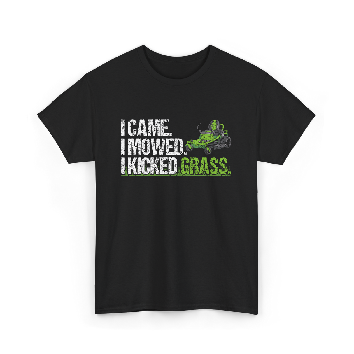 I Came I Mowed Lawn Care T-Shirt - Black