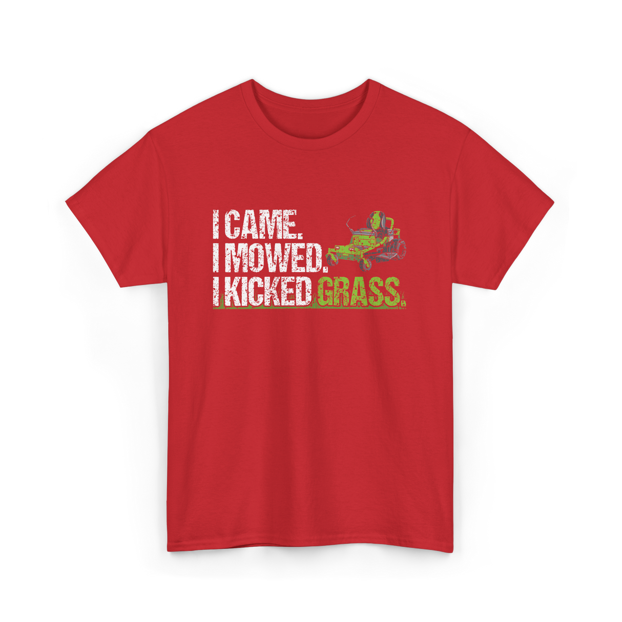 I Came I Mowed Lawn Care T-Shirt - Red