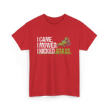 I Came I Mowed Lawn Care T-Shirt - Red