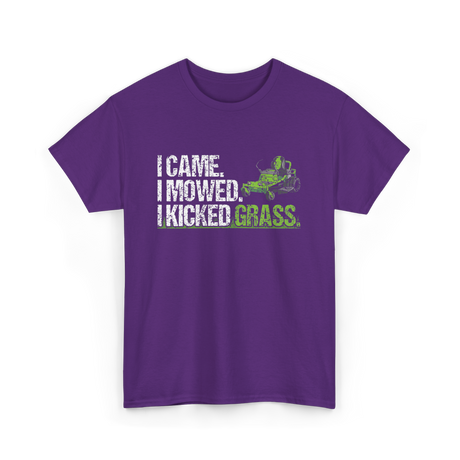 I Came I Mowed Lawn Care T-Shirt - Purple