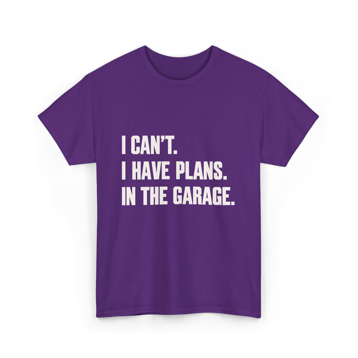 I Can't Garage Plans Mechanics T-Shirt - Purple