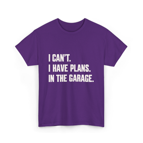 I Can't Garage Plans Mechanics T-Shirt - Purple