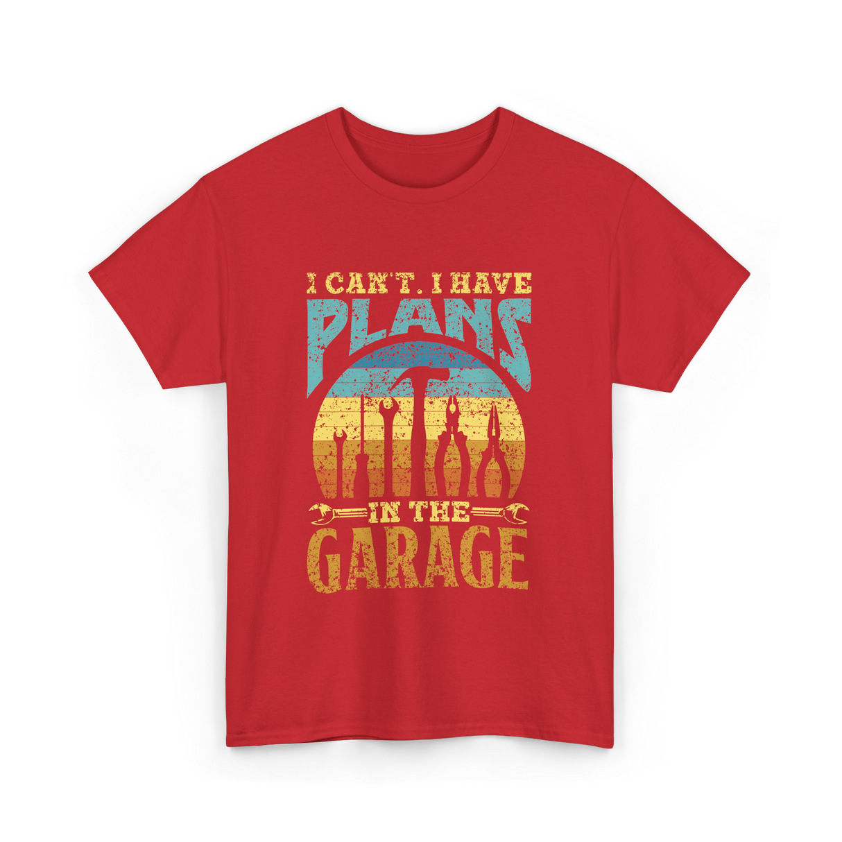 I Can't I Have Plans Garage T-Shirt - Red