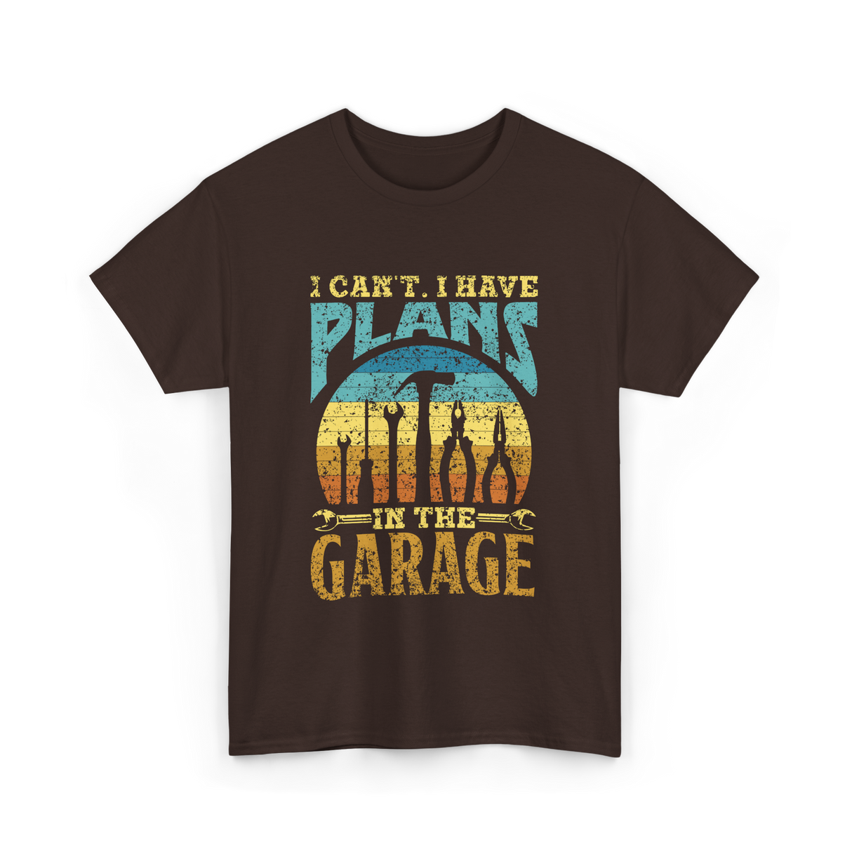 I Can't I Have Plans Garage T-Shirt - Dark Chocolate