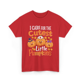 I Care for the Cutest Pumpkins Nurse T-Shirt - Red