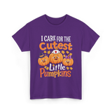 I Care for the Cutest Pumpkins Nurse T-Shirt - Purple