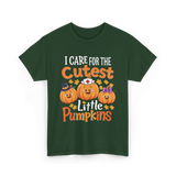 I Care for the Cutest Pumpkins Nurse T-Shirt - Forest Green