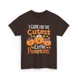 I Care for the Cutest Pumpkins Nurse T-Shirt - Dark Chocolate