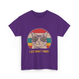 I Do What I Want Cat Lover T-Shirt - Purple