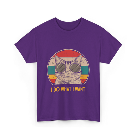 I Do What I Want Cat Lover T-Shirt - Purple