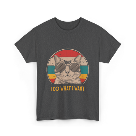 I Do What I Want Cat Lover T-Shirt - Dark Heather