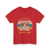 I Do What I Want Cat Lover T-Shirt - Red