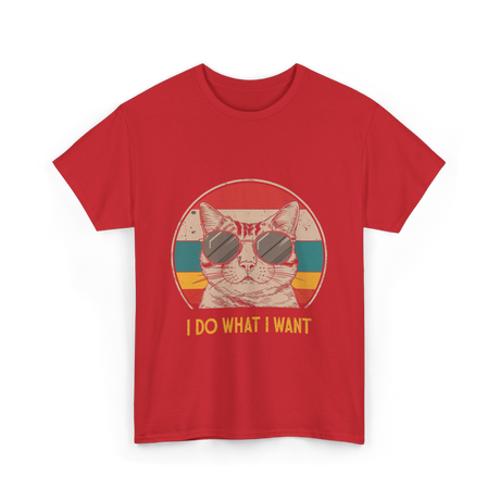 I Do What I Want Cat Lover T-Shirt - Red