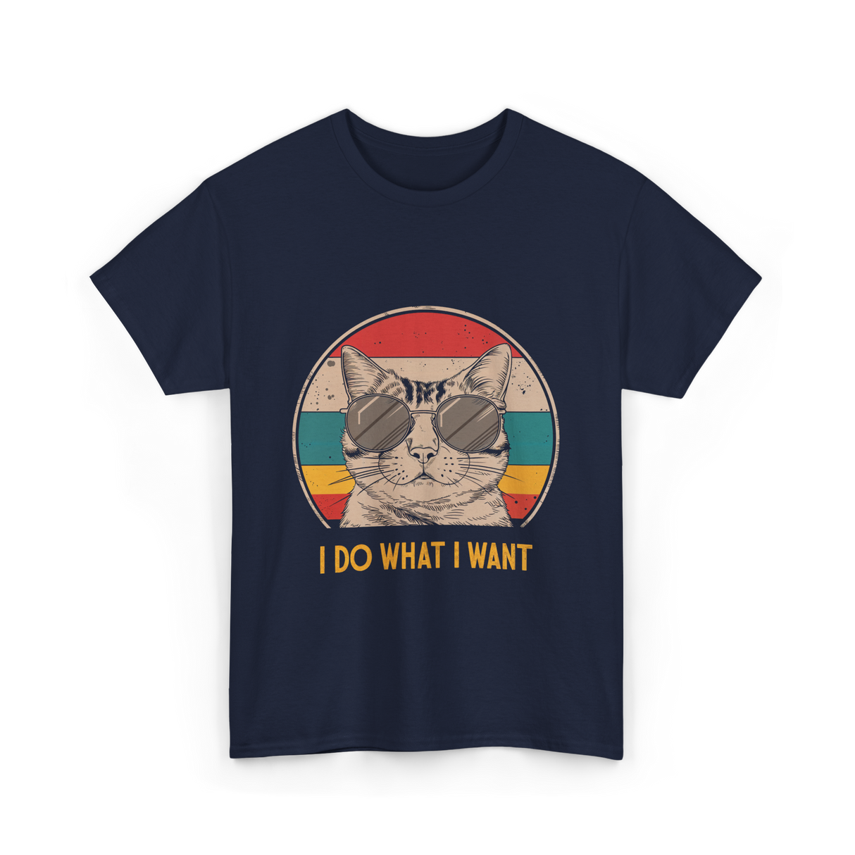 I Do What I Want Cat Lover T-Shirt - Navy