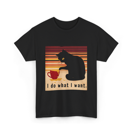 I Do What I Want Cat T-Shirt - Black