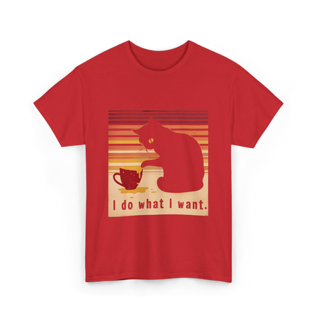 I Do What I Want Cat T-Shirt - Red