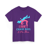 I Don't Chase Boys Wrestling Wrestler T-Shirt - Purple