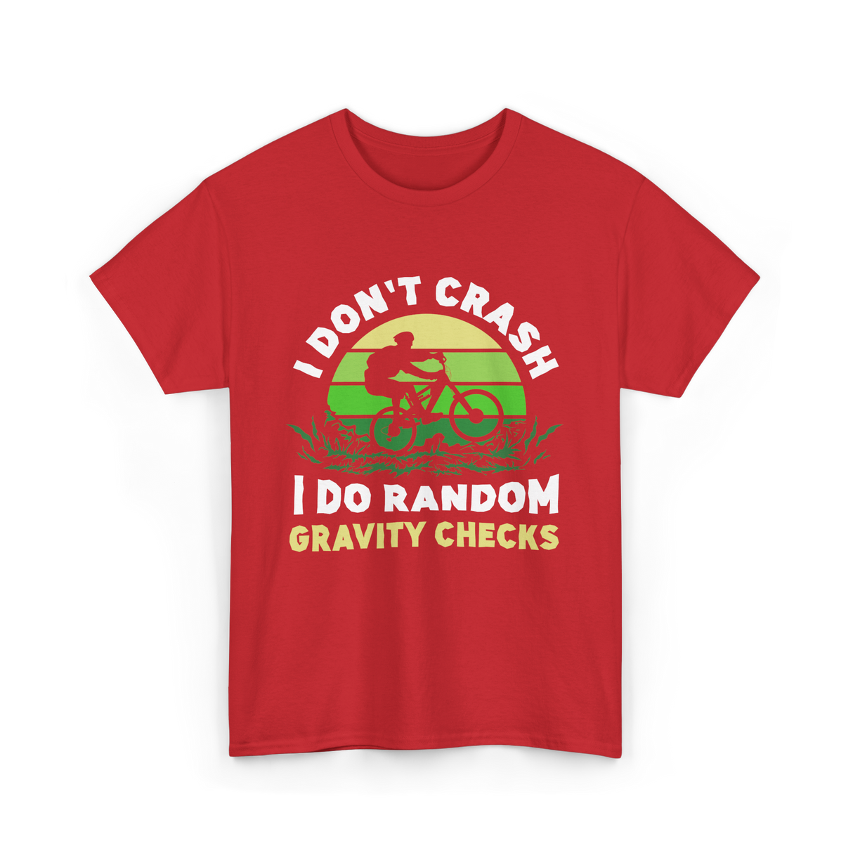 I Don't Crash Mountain Bike T-Shirt - Red