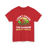 I Don't Crash Mountain Bike T-Shirt - Red