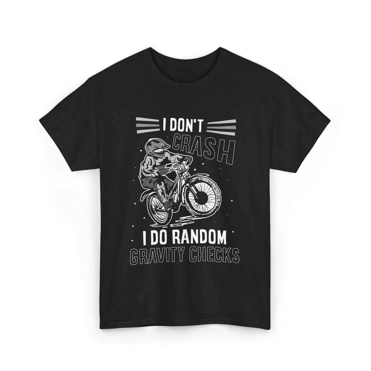 I Don't Crash Mountain Biking T-Shirt - Black