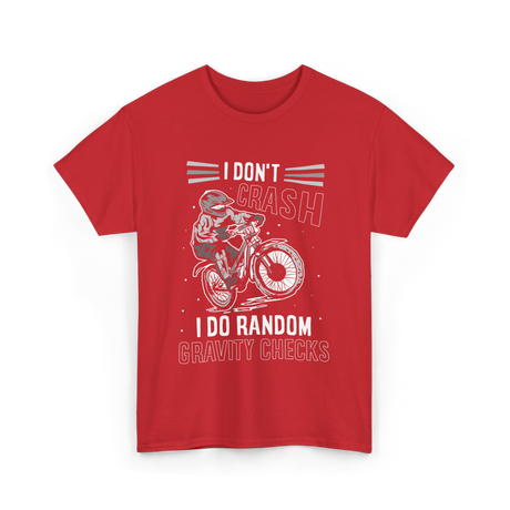 I Don't Crash Mountain Biking T-Shirt - Red