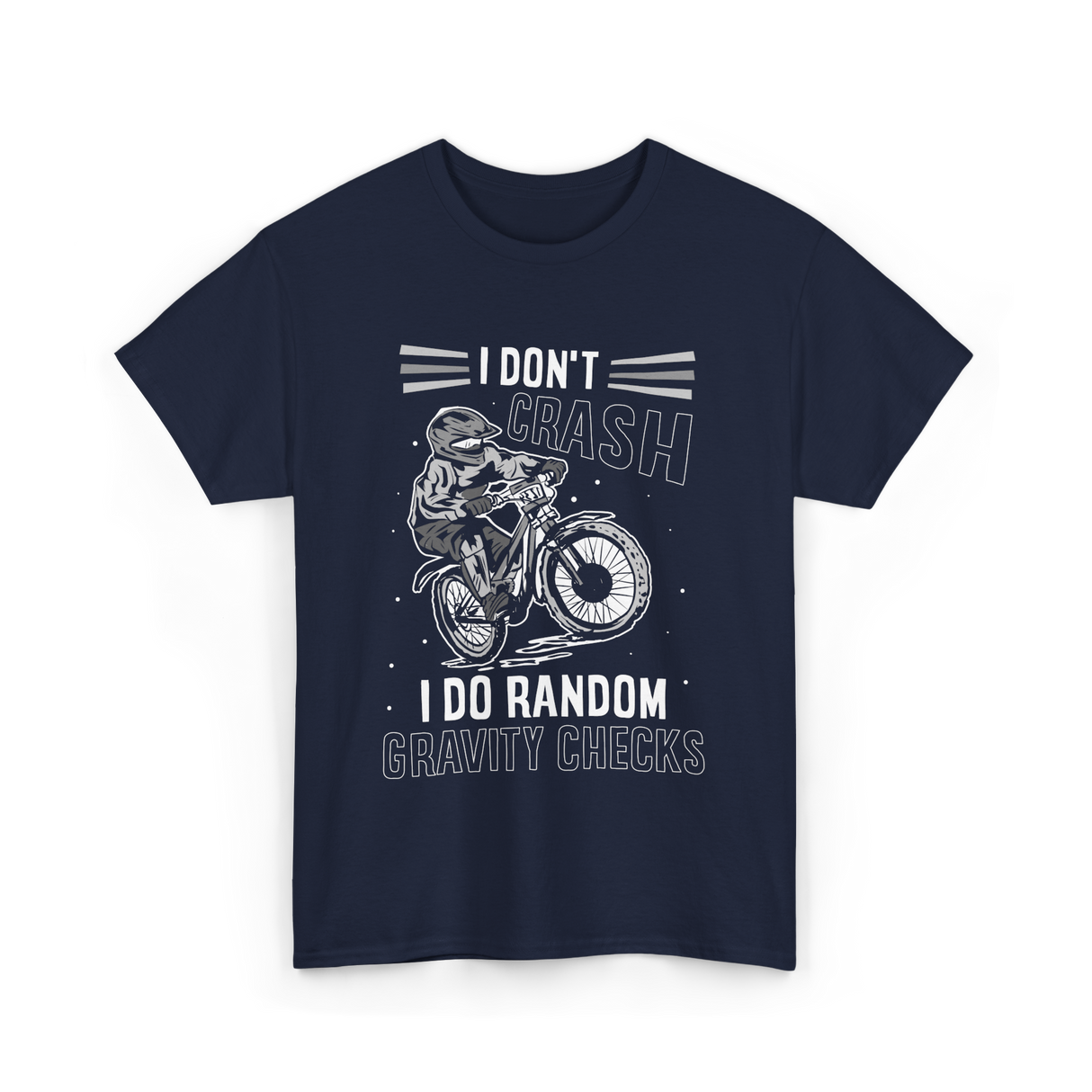 I Don't Crash Mountain Biking T-Shirt - Navy