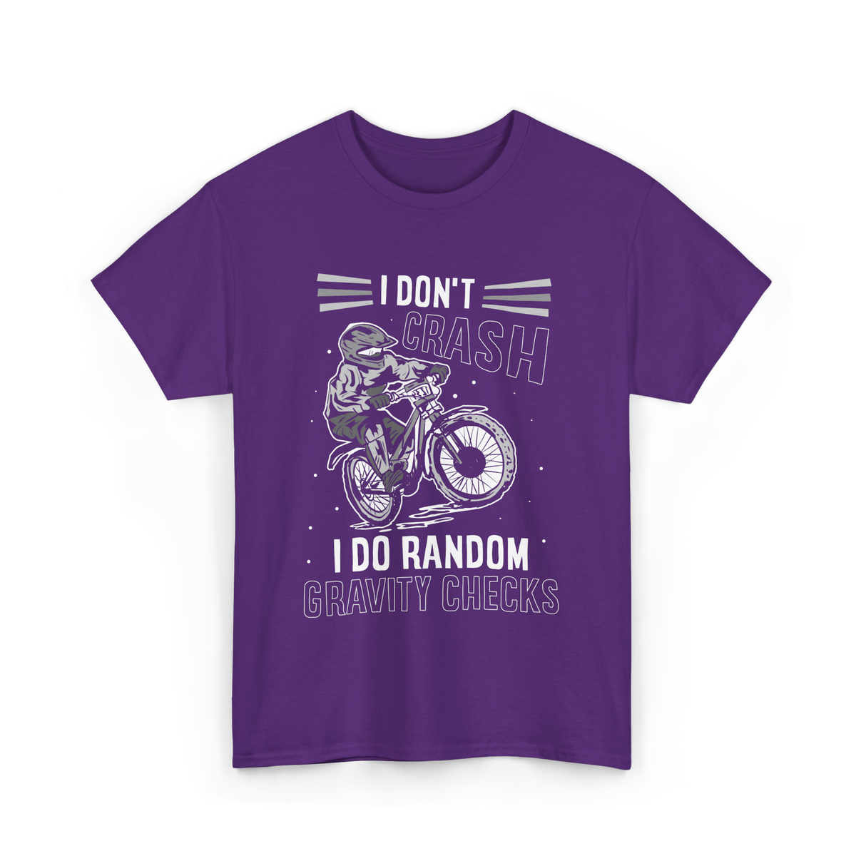 I Don't Crash Mountain Biking T-Shirt - Purple