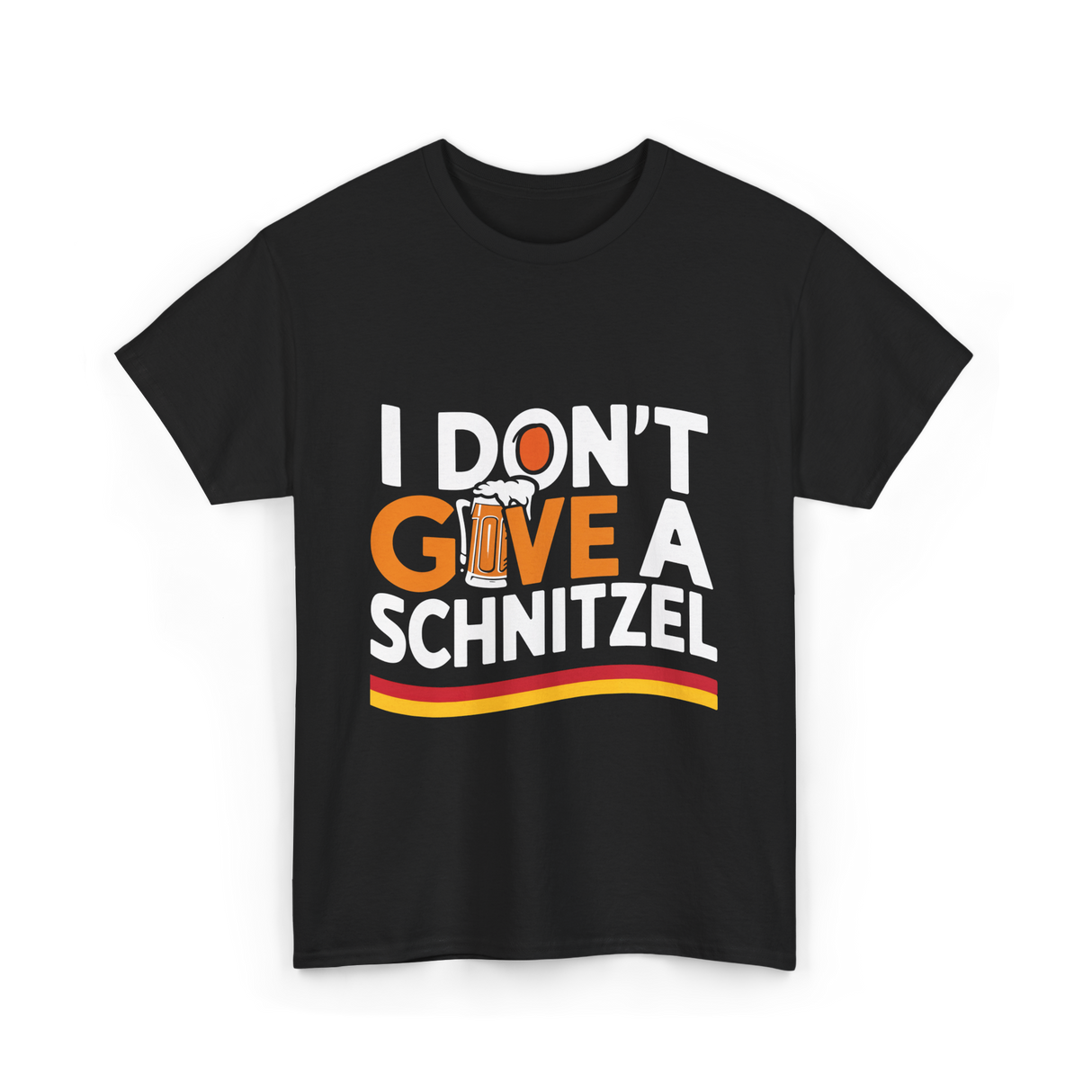 I Don't Give A Schnitzel Beer T-Shirt - Black