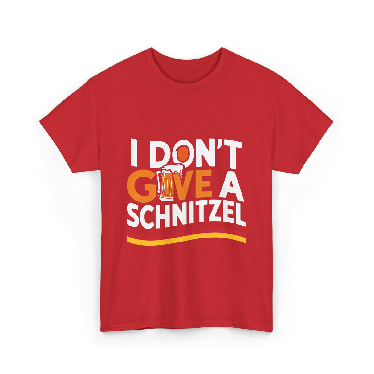 I Don't Give A Schnitzel Beer T-Shirt - Red