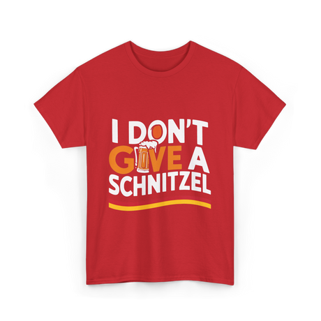 I Don't Give A Schnitzel Beer T-Shirt - Red