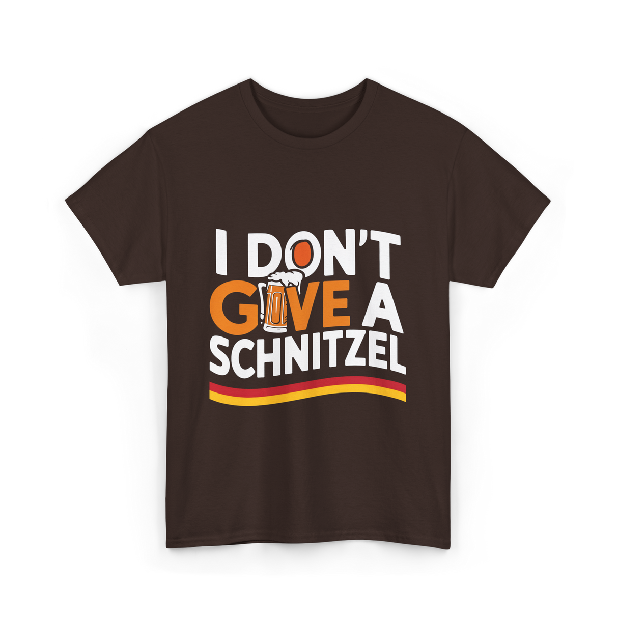 I Don't Give A Schnitzel Beer T-Shirt - Dark Chocolate