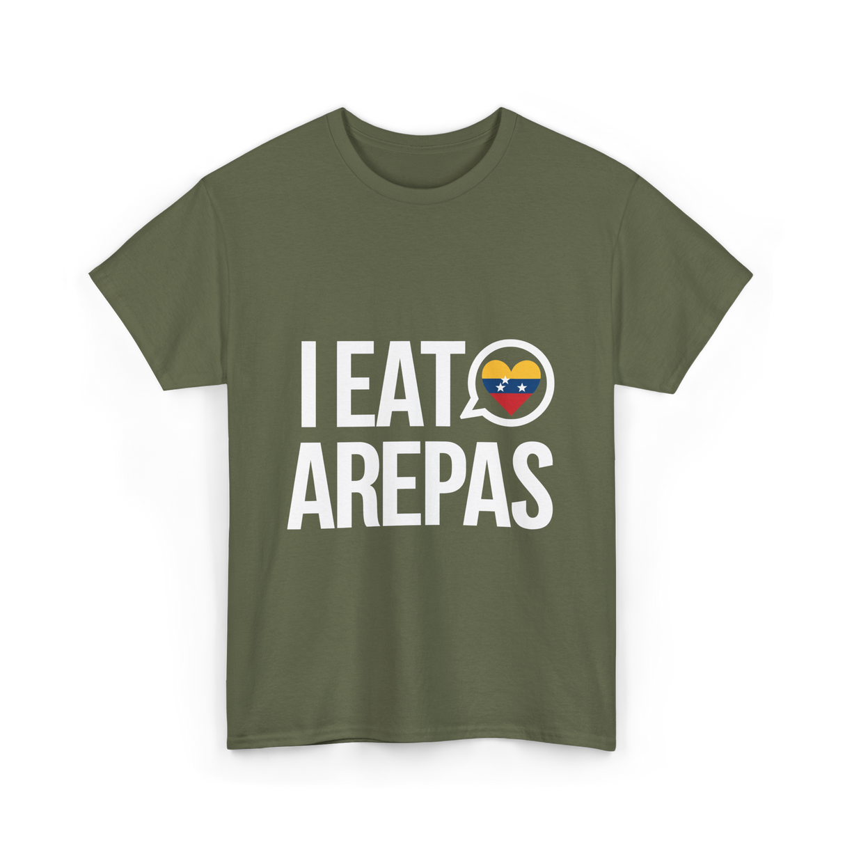 I Eat Arepas Venezuelan Food T-Shirt - Military Green