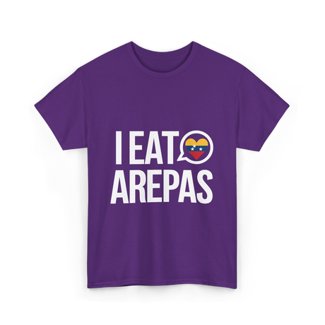 I Eat Arepas Venezuelan Food T-Shirt - Purple