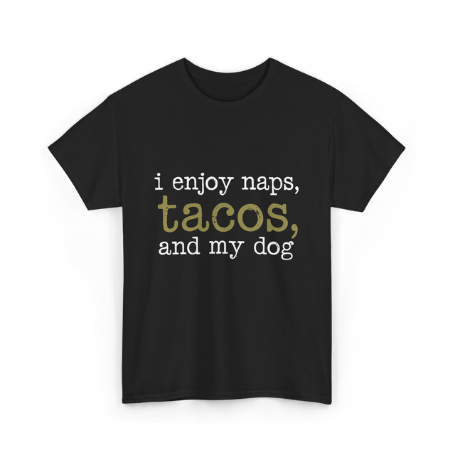 I Enjoy Tacos Dog Lover T-Shirt - Black