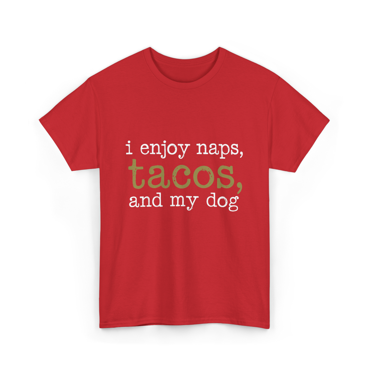 I Enjoy Tacos Dog Lover T-Shirt - Red